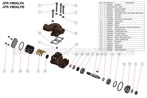 JSM0129 JMP Marine Yanmar Engine Cooling Seawater Pump Minor