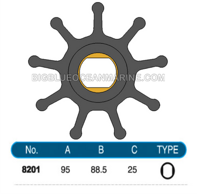 JMP Marine Flexible Impeller Kit #8201-01K. Replaces Doosan