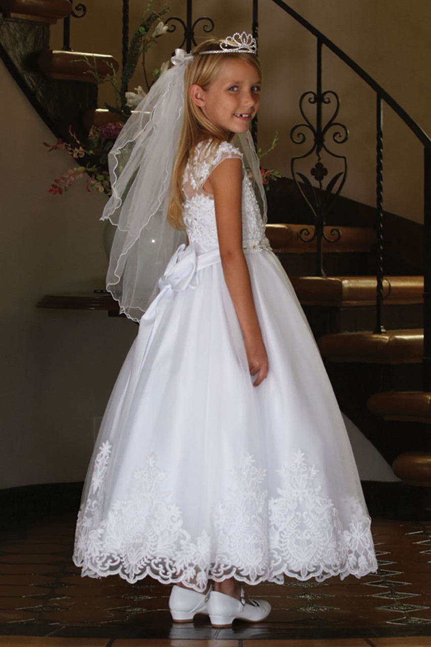 Angels Garment DR-5336 Illusion Neckline w/ Beaded Lace & Full Skirt ...