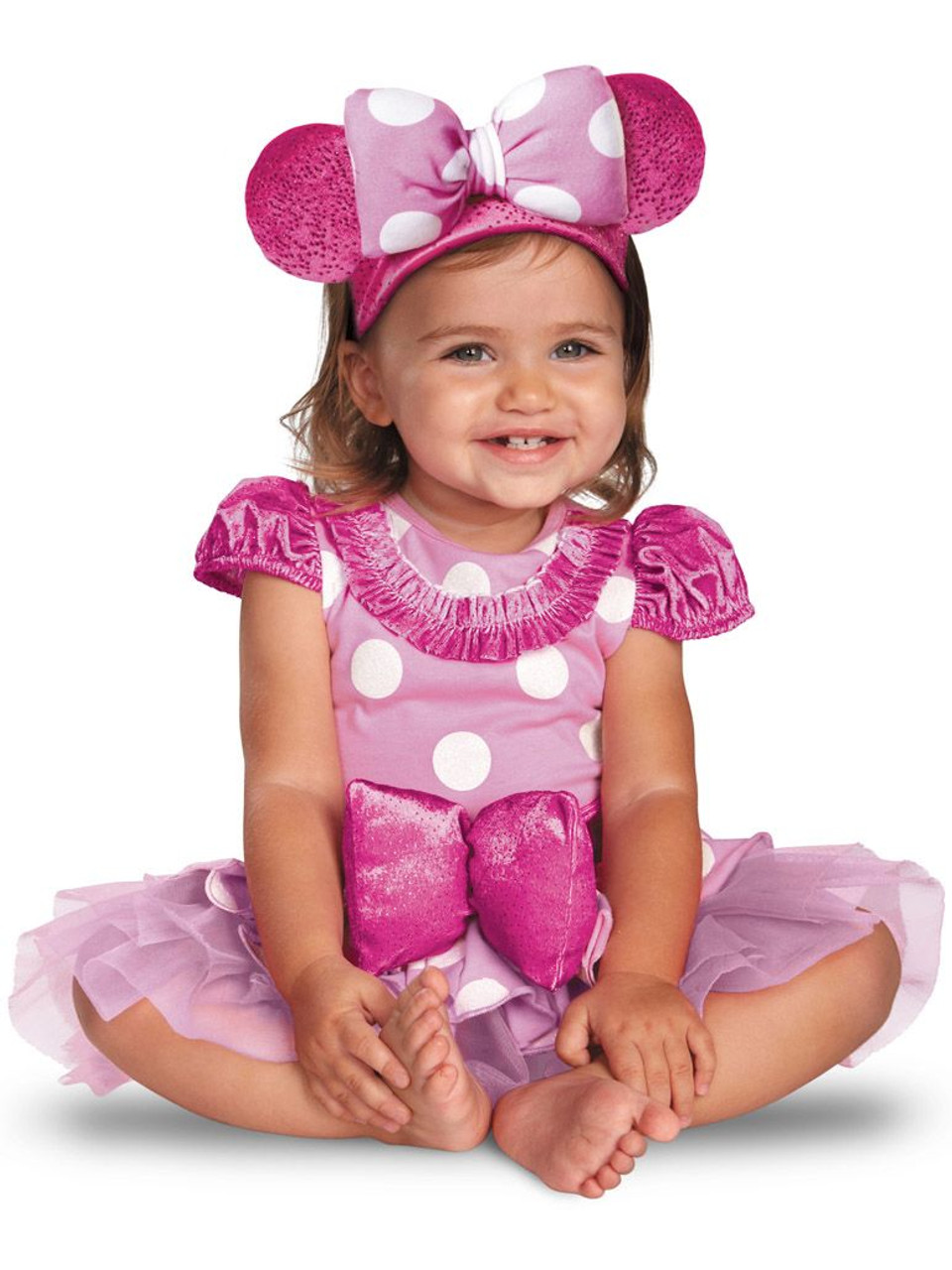 Baby Girls MINNIE MOUSE Halloween Costume Dress Ears 6 12 18 Months 2T PINK  NEW