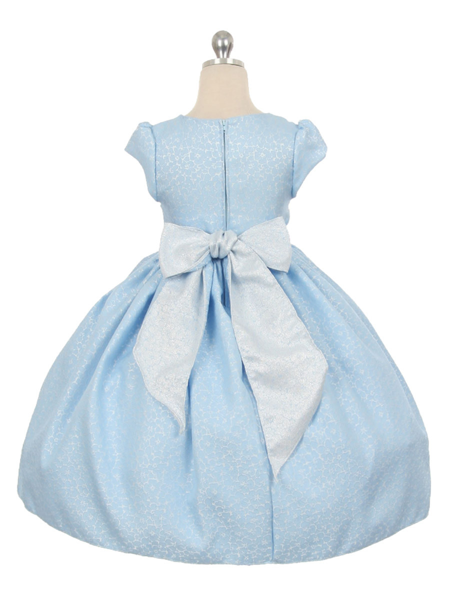 Mint Floral Jacquard Cap Sleeve Dress - Pink Princess