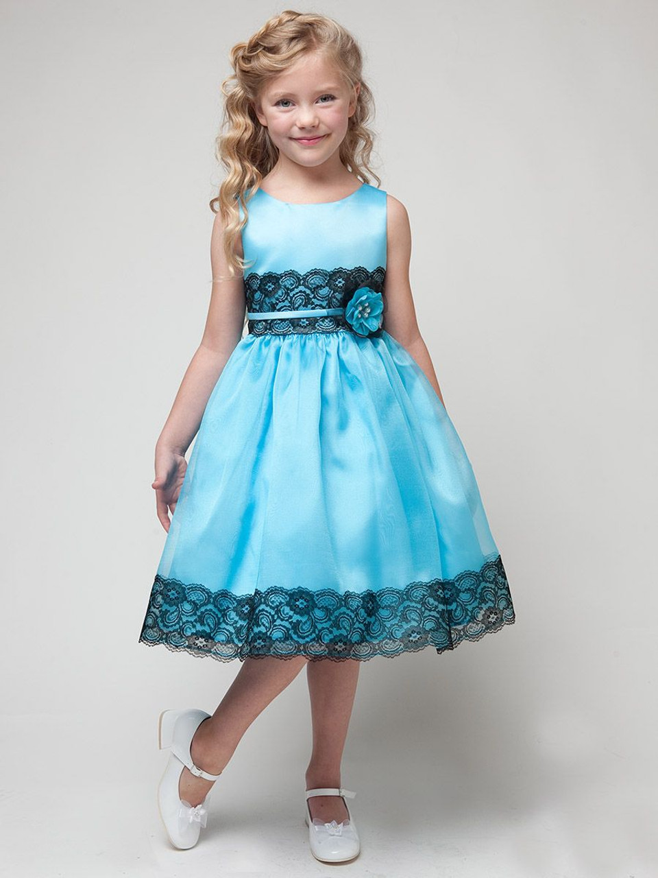 Aqua Beach Wedding Flower Girl Dresses