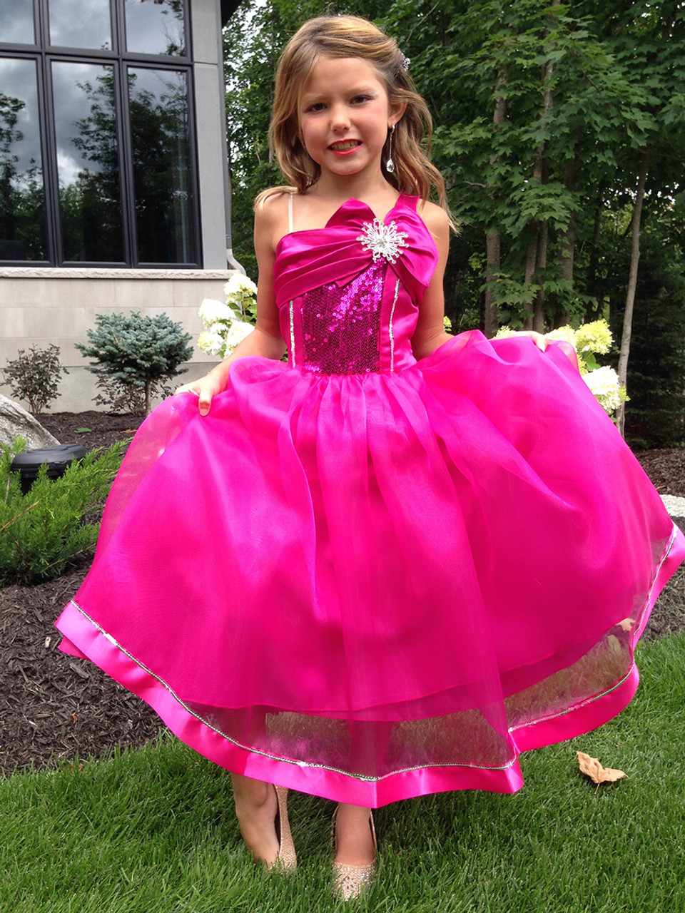 Pink Princess Flower Girl Dresses