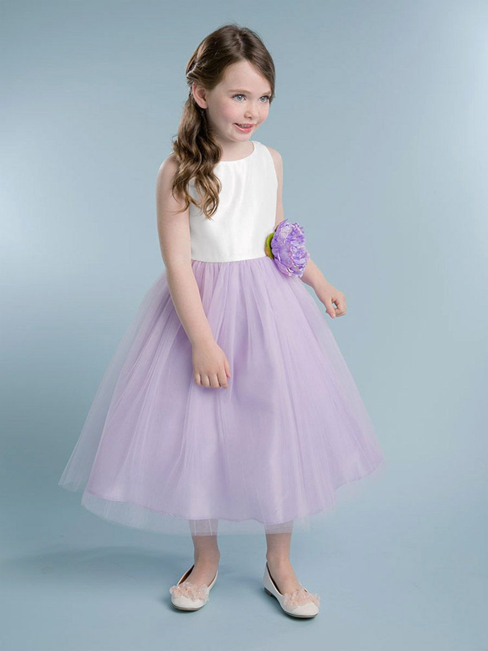 White and lilac deals flower girl dresses