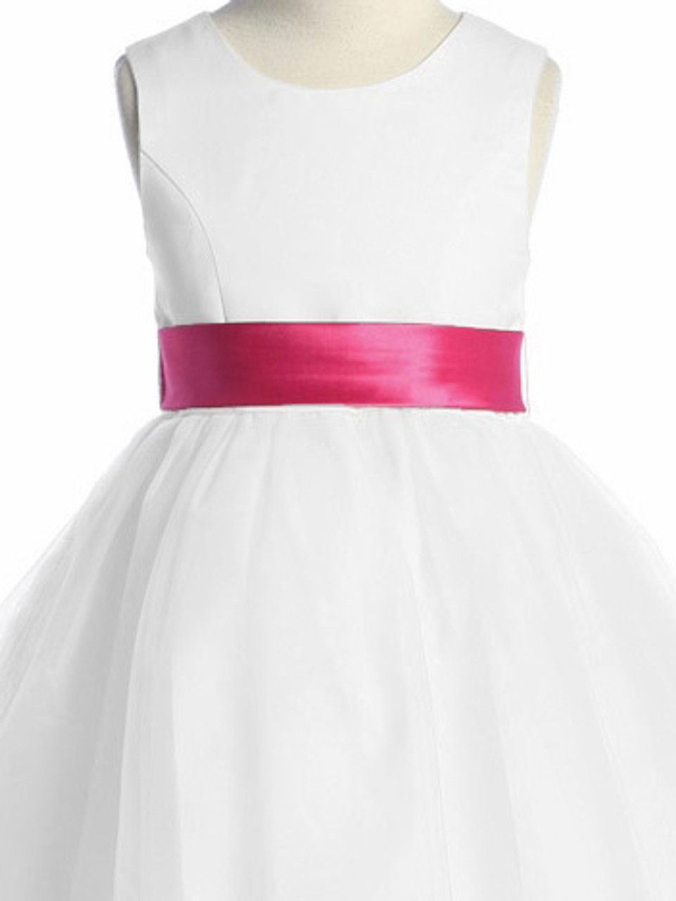 L_S72 - Girls Sash Style S72 - Satin Ribbon Sash with Bow and Flower in  Choice of Color - New Items - Flower Girl Dresses - Flower Girl Dress For  Less
