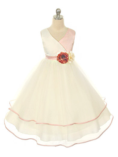Dusty Rose Satin Bodice with Layered 