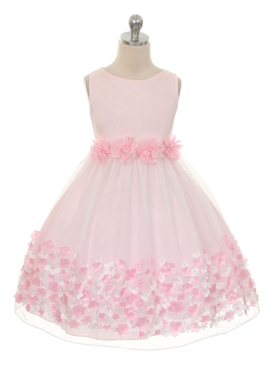 Pink Flower Mesh Dress - Pink Princess