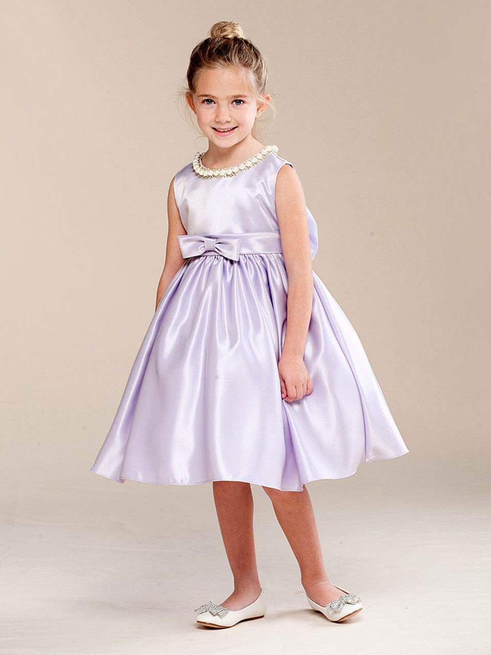 Ashley Lauren Kids 8165 Girls Scuba Cocktail Dress with Bow Interview –  Glass Slipper Formals