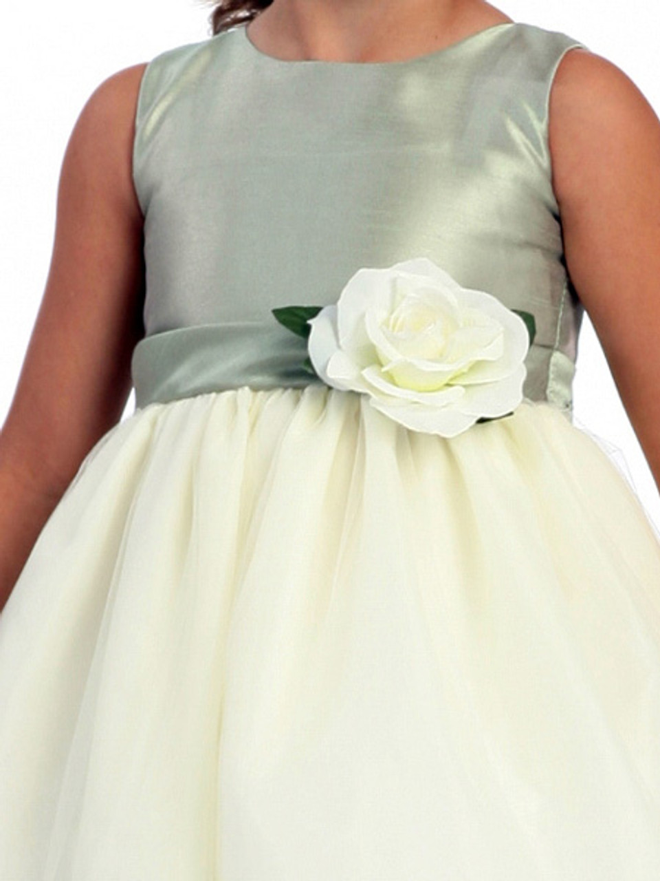 sage green flower girl dress