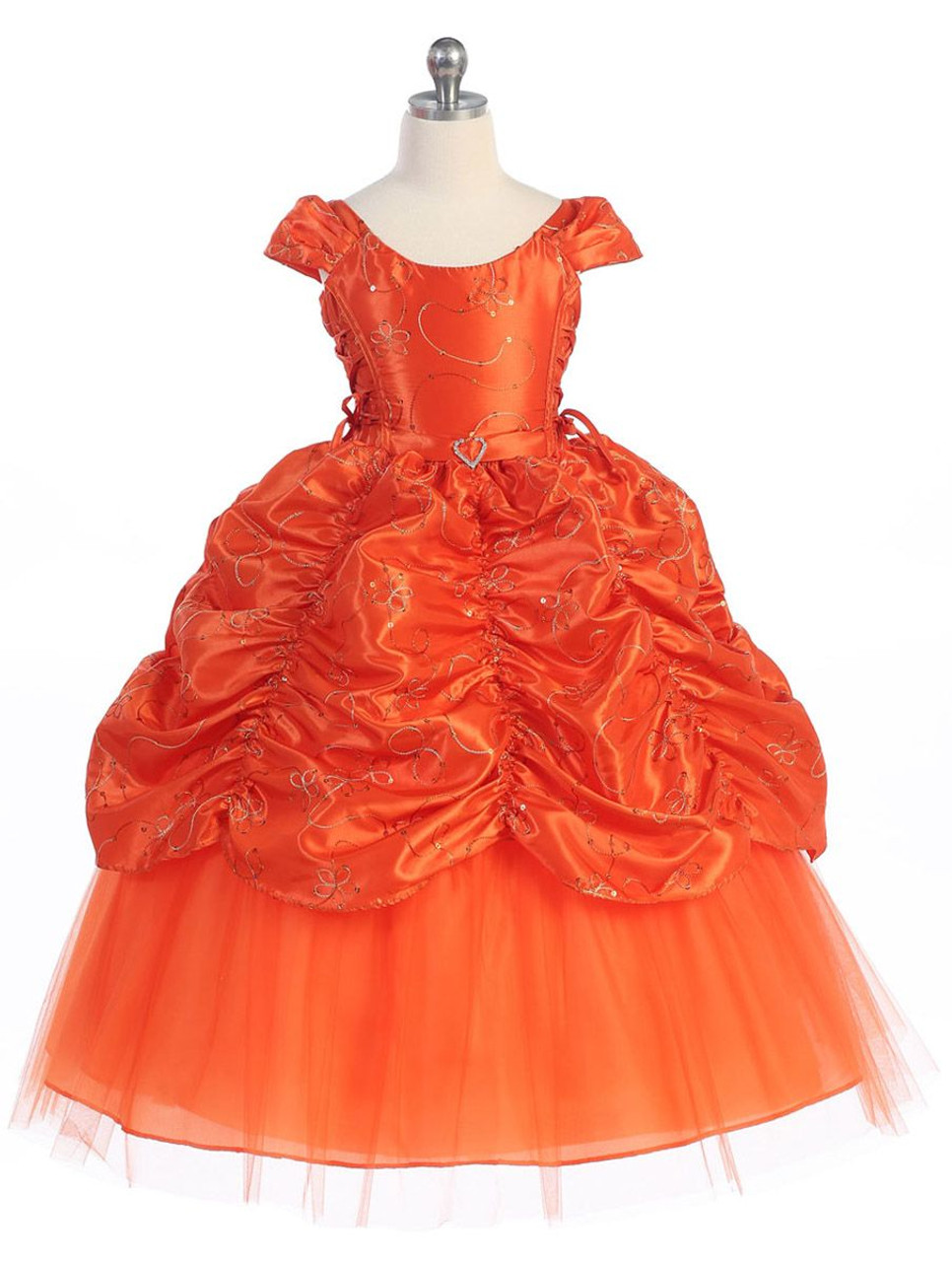 Buy Orange Samu Silk Ruffle Dress For Girls by Lil Angels Online at Aza  Fashions.