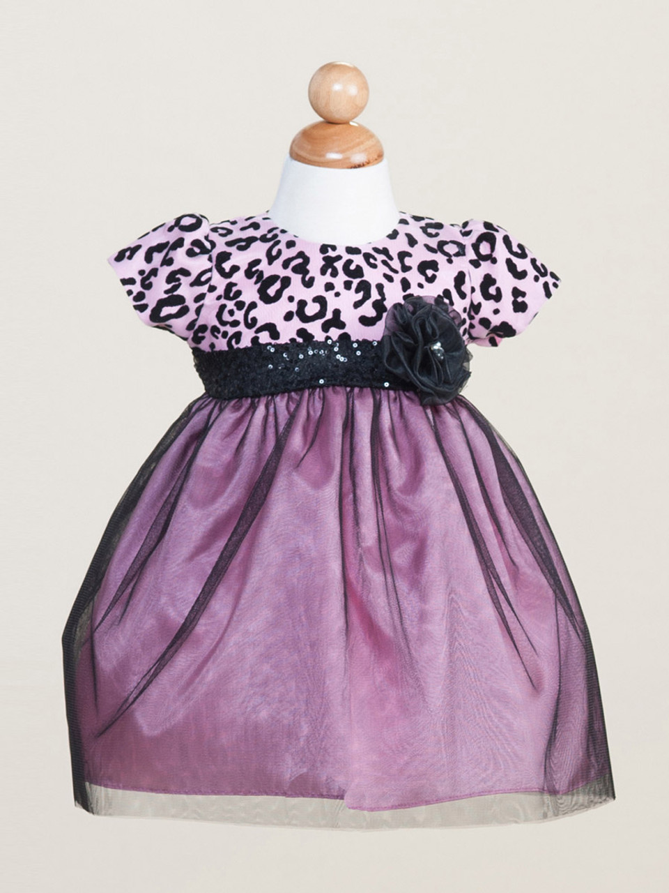 新品タグ付き未着用♡TOCCA WINTER PANSY DRESS Pink Holiday Dress w/ Cheetah Bodice & Sparkle Waist Band