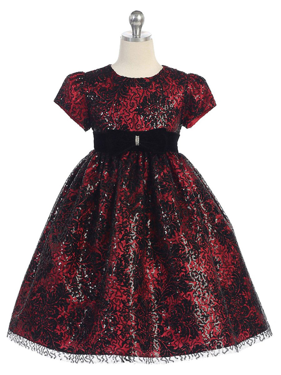 Fabulous 50s Red & Black Satin Dress #54 – My Store