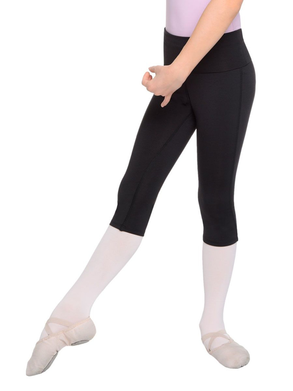 danskin girls warm ups rich black fold over waistband capri legging 37 16871.1626283345