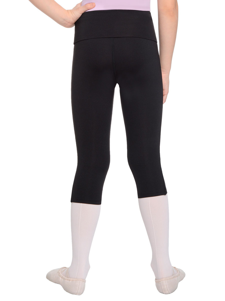 danskin girls warm ups rich black fold over waistband capri legging 29 54320.1626283345