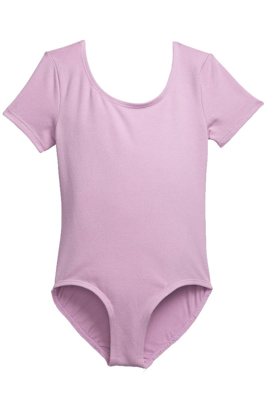 Danskin Girl's Lavender Dance Basic Short Sleeve Leotard - Pink Princess