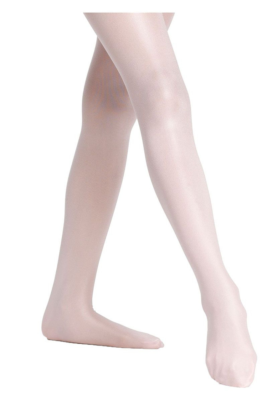 Danskin 331 Girl's Theatrical Pink Ultra Shimmery Footed Tights