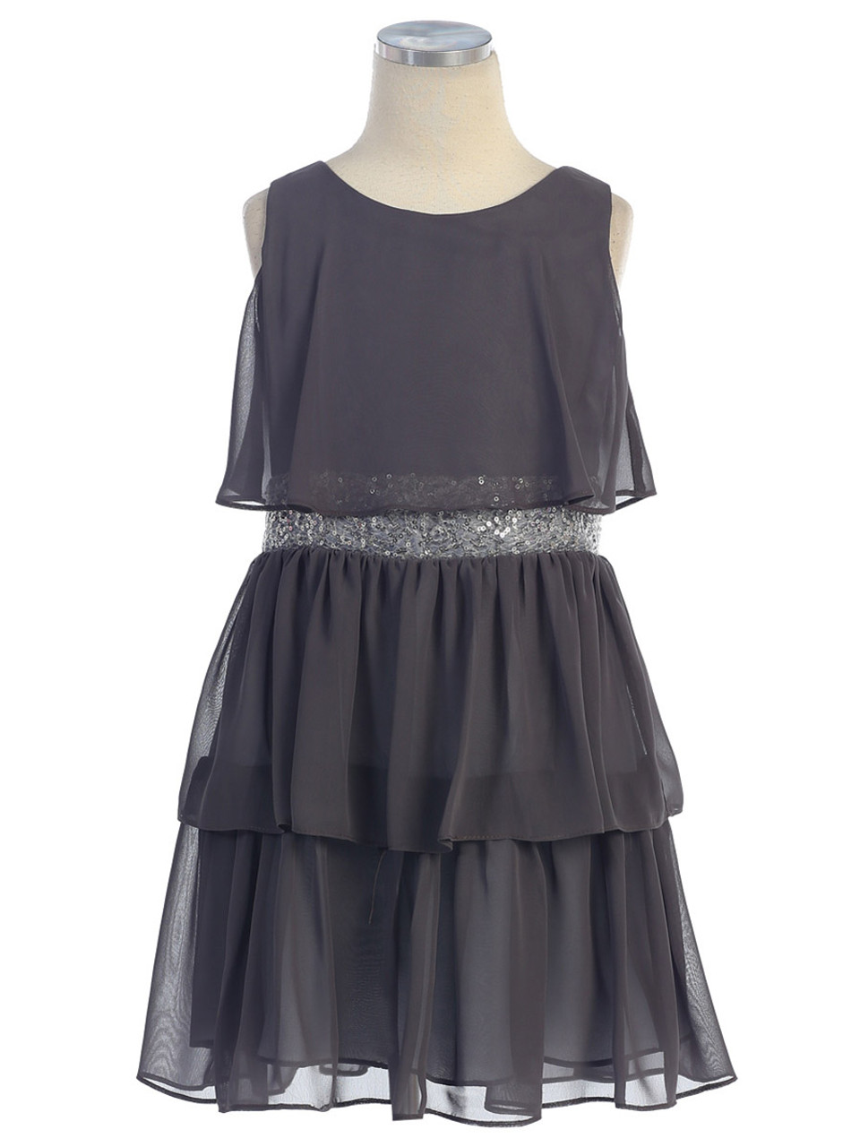 Charcoal grey flower girl clearance dresses