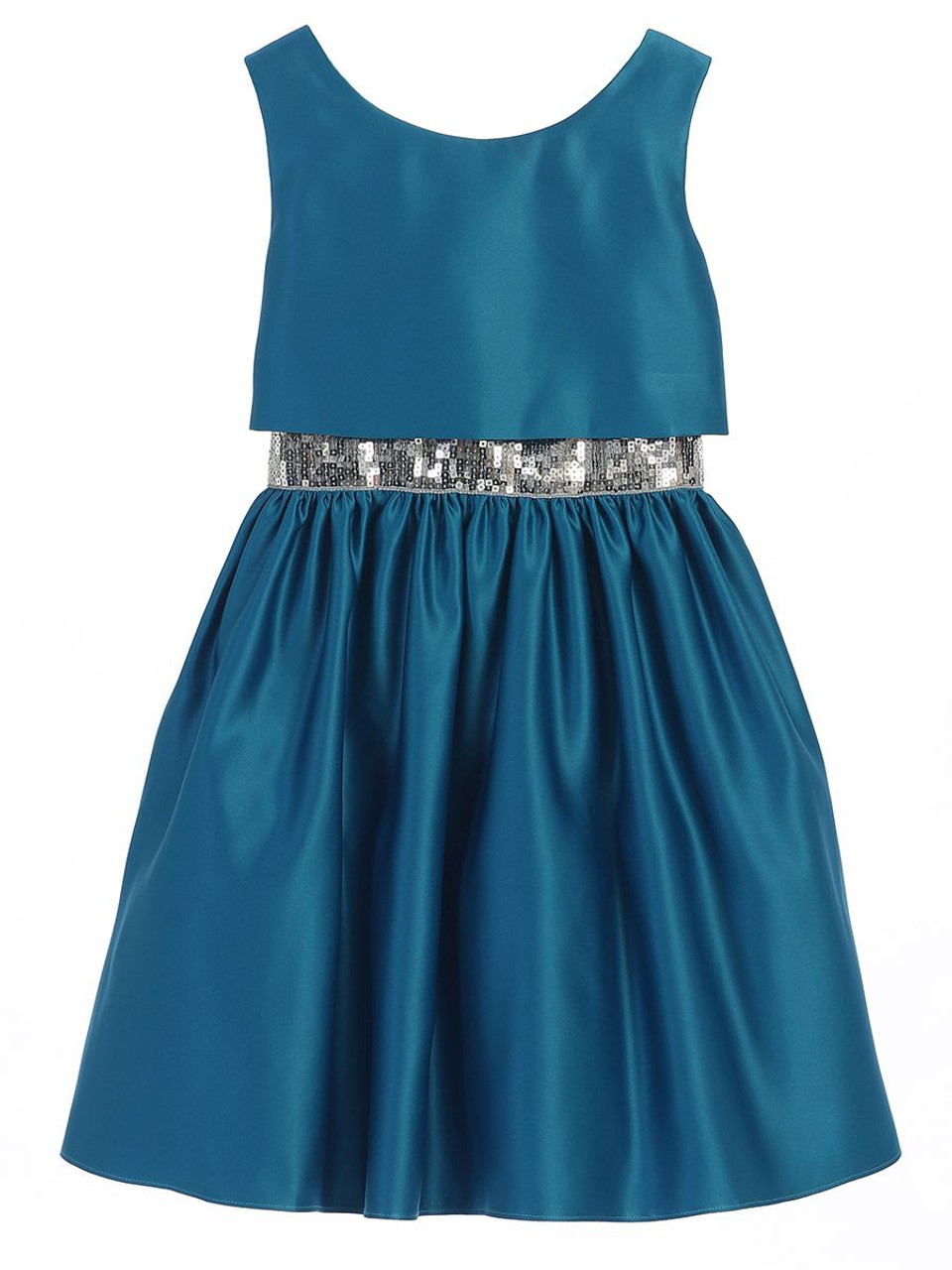 Peacock Blue Satin Dress