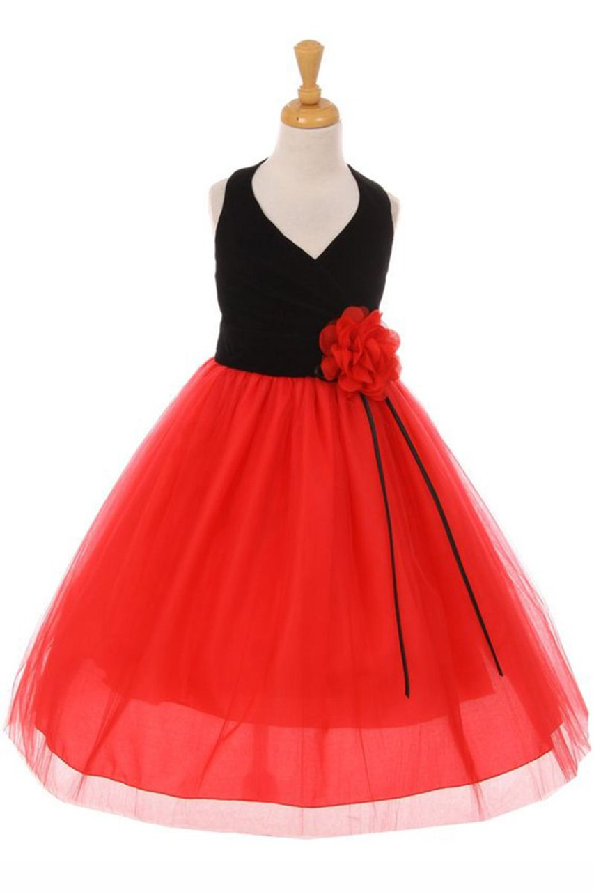 Christmas Kids Baby Girls Fleece Dress O-Neck Long-Sleeve High-Waist Skirt  with Back Zipper