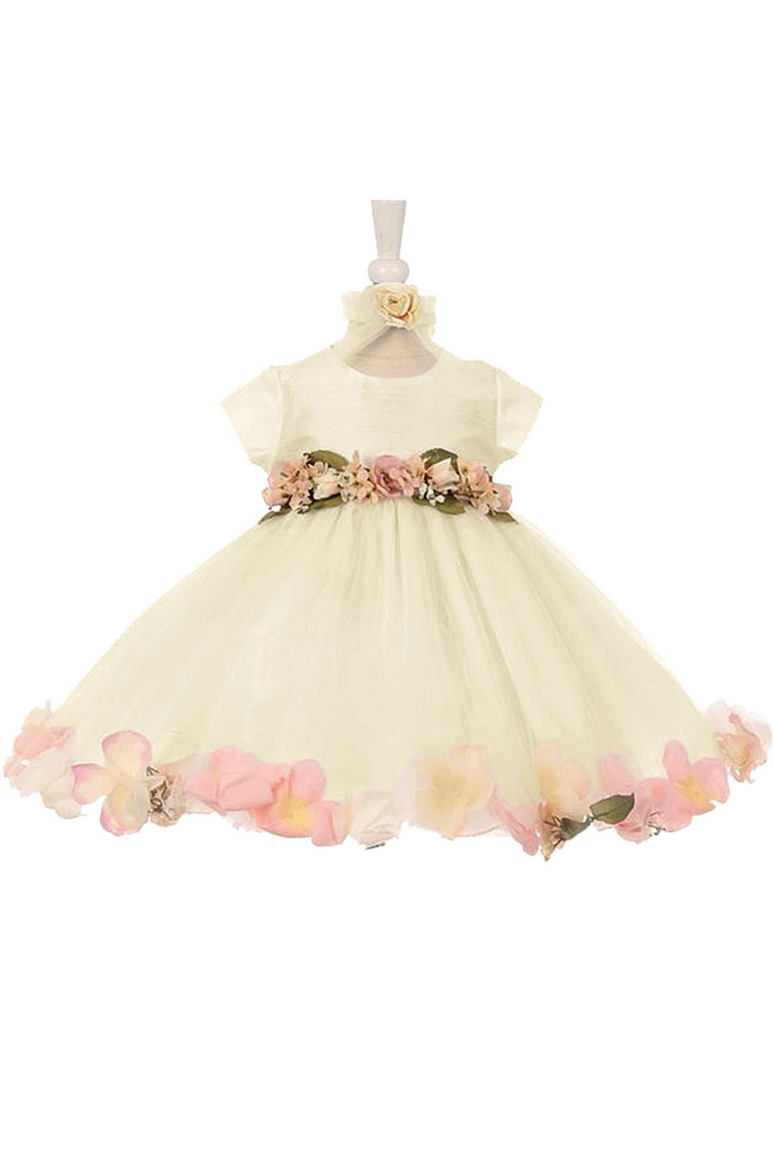 Kiki Kids 6427 Ivory Victorian Petal Dress - Pink Princess