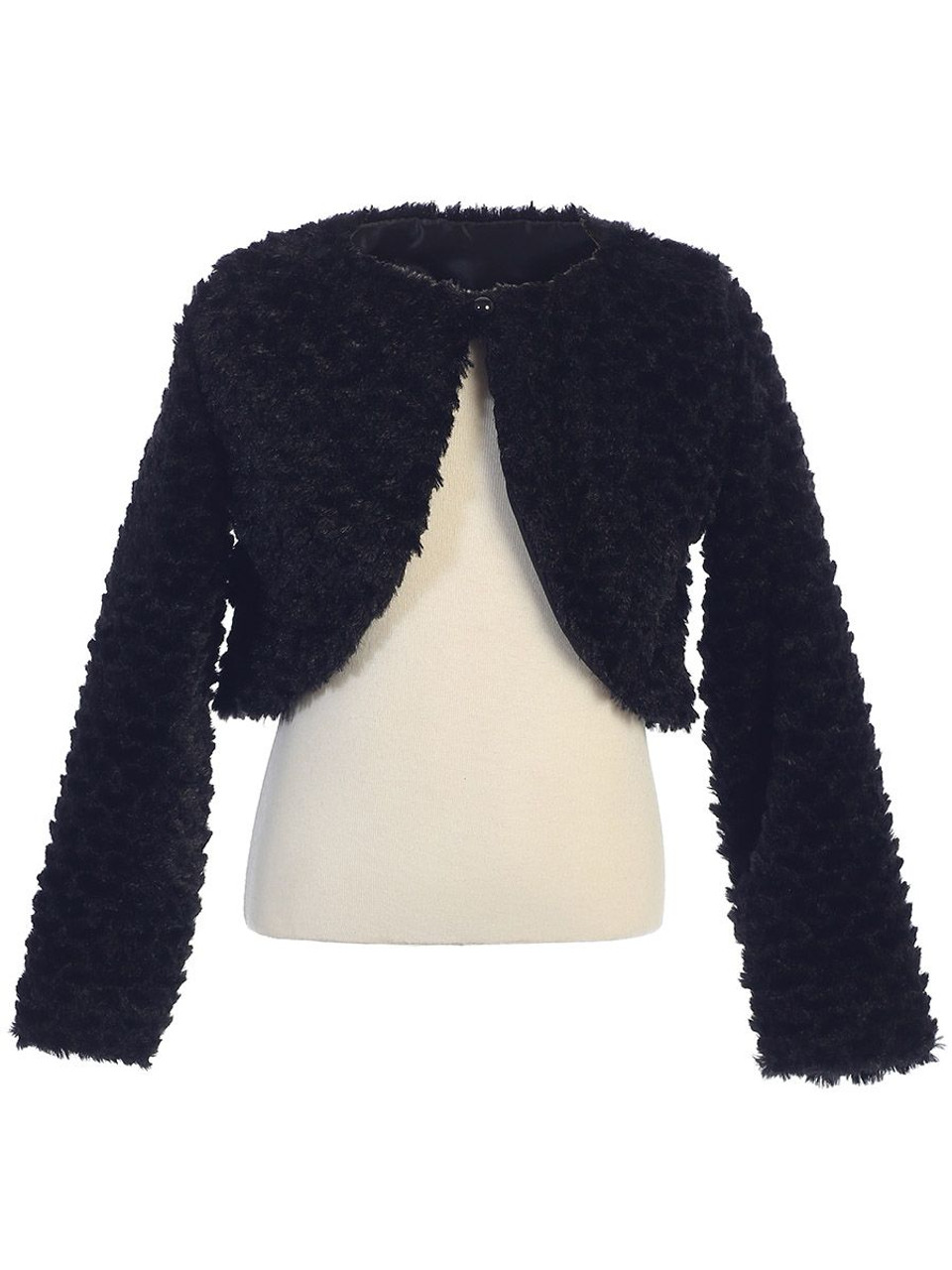 maak het plat grafiek Mysterieus Swea Pea & Lilli Black Faux Fur Bolero - Pink Princess