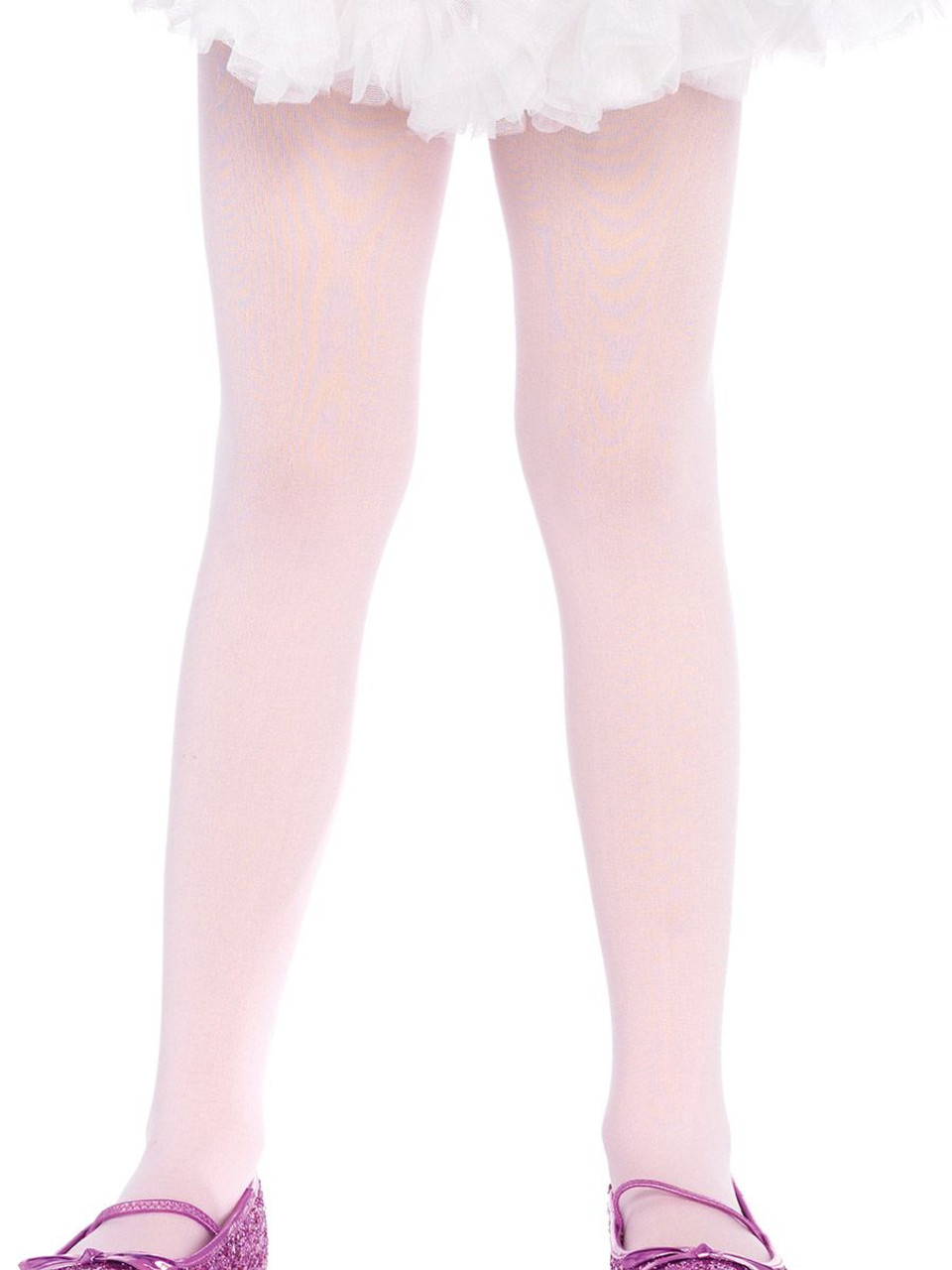 Girls Pink Opaque Tights