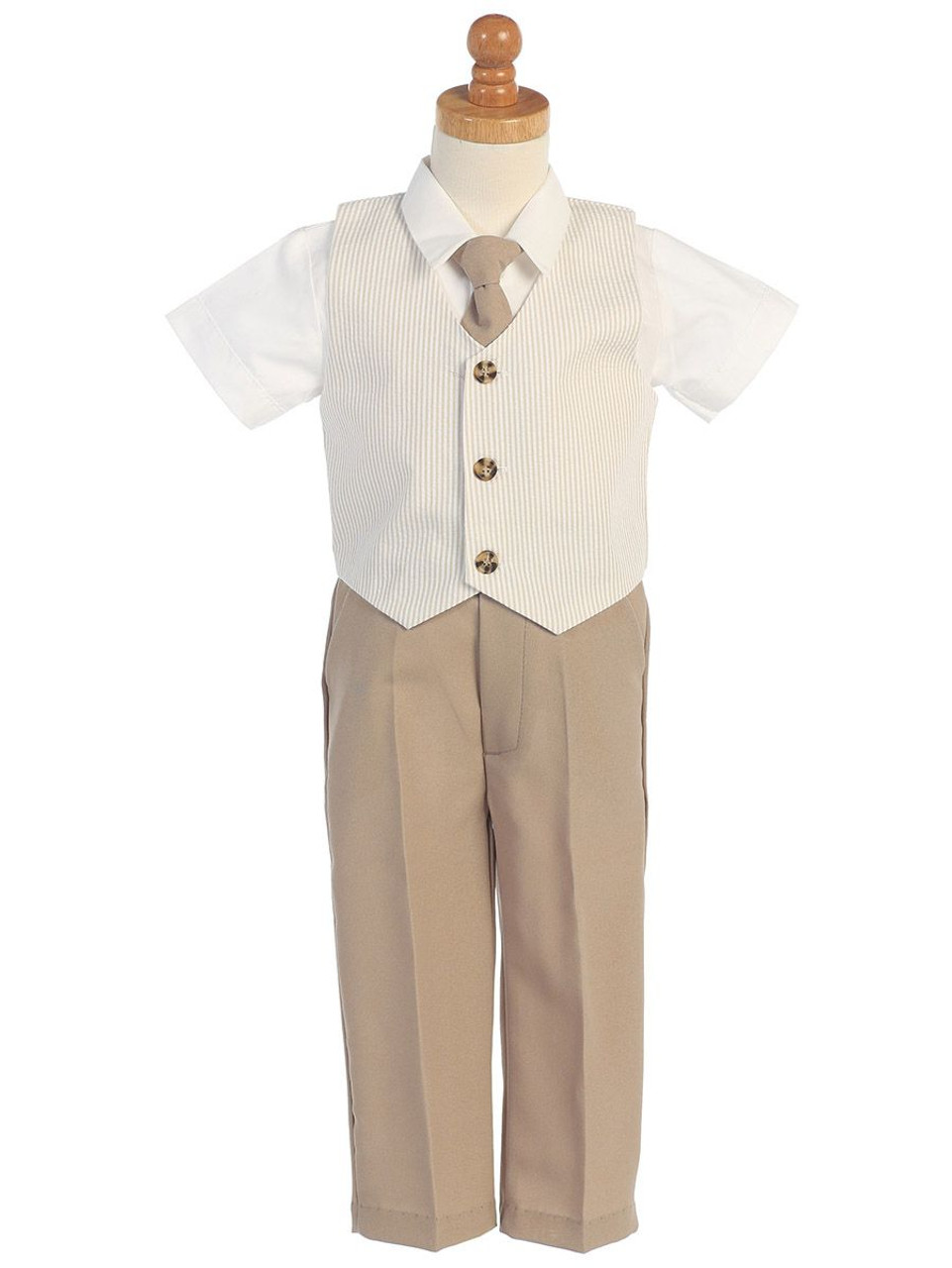 Beige Suit With Asymmetrical Vest And Cargo Pants – Bluzat