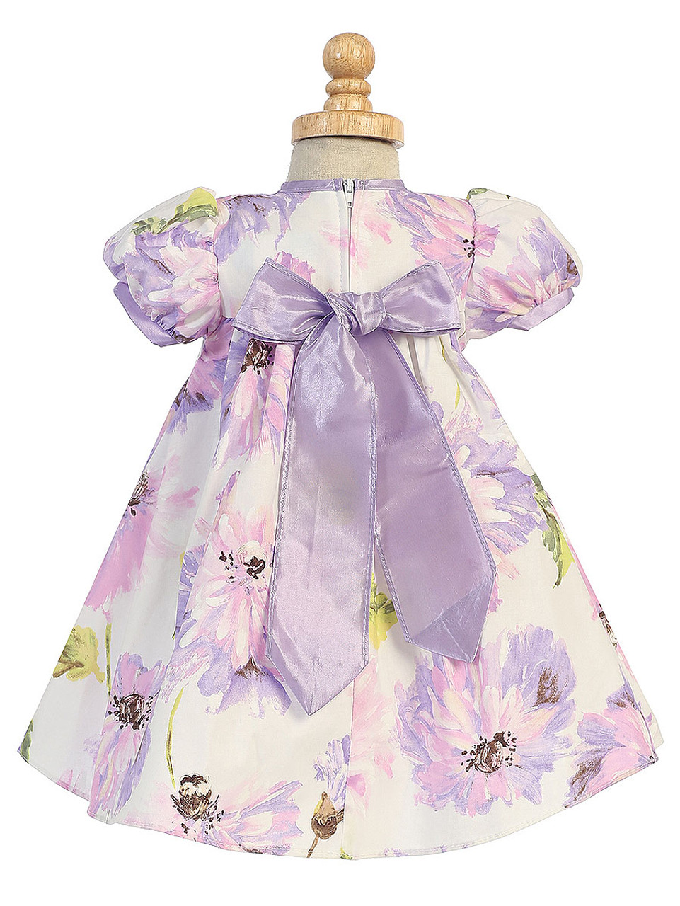 Pink Cotton Floral Print Baby Dress w/ Cap Sleeve - Pink Princess