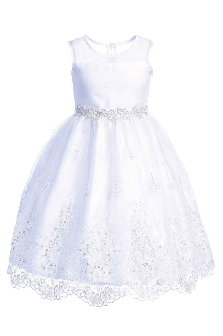 Swea Pea & Lilli SP180 Sheer Organza Dress w/ Embroidered Sequins