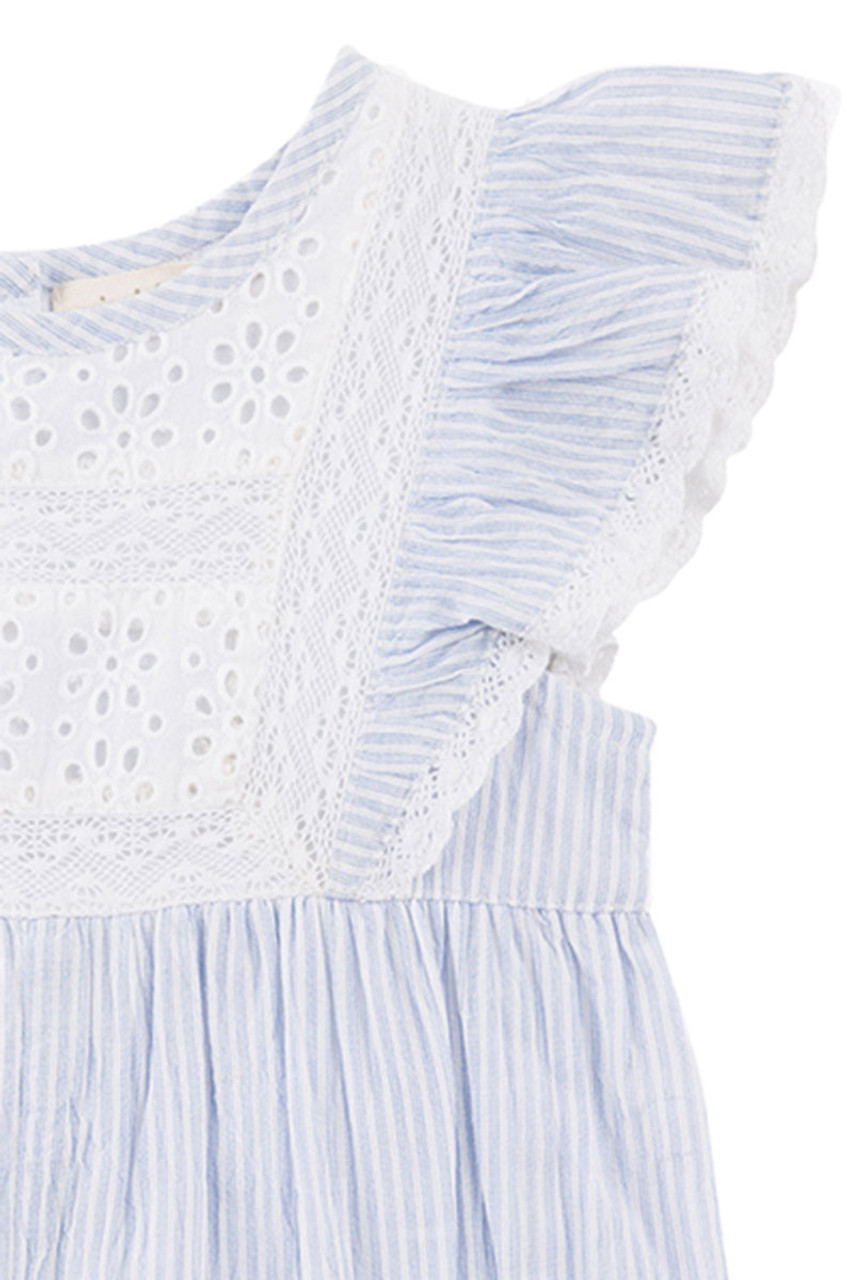 Mimi & Maggie 2483 Chambray Twin Stripes Babies Lisa Eyelet & Ruffle ...