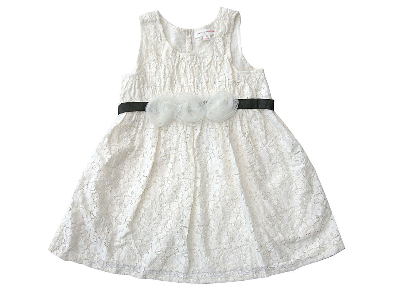 Mimi & Maggie All Over Lace Dress w/ Ribbon Tie - Pink Princess