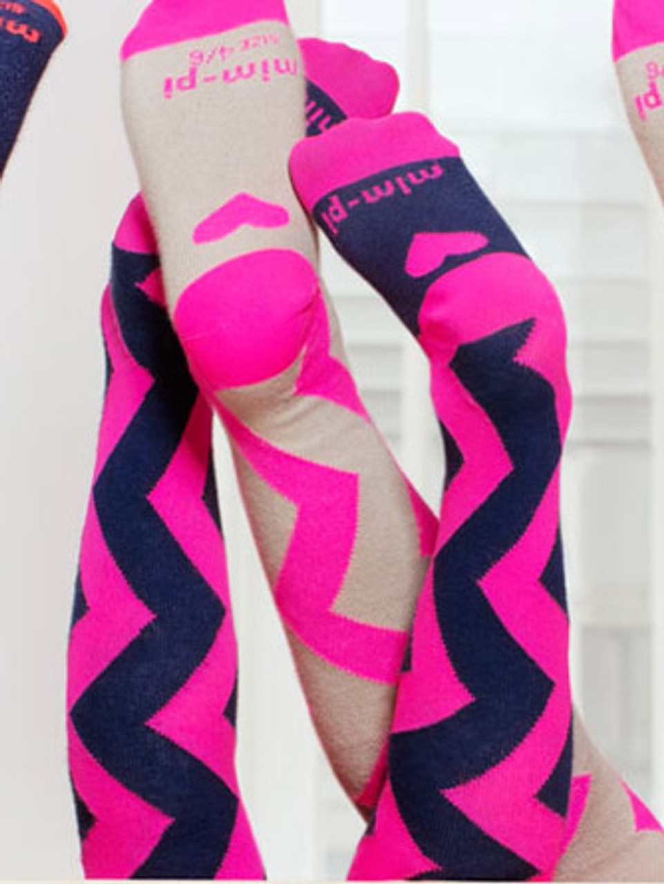 Fuchsia & Blue Zig Zag Tights Pink Princess