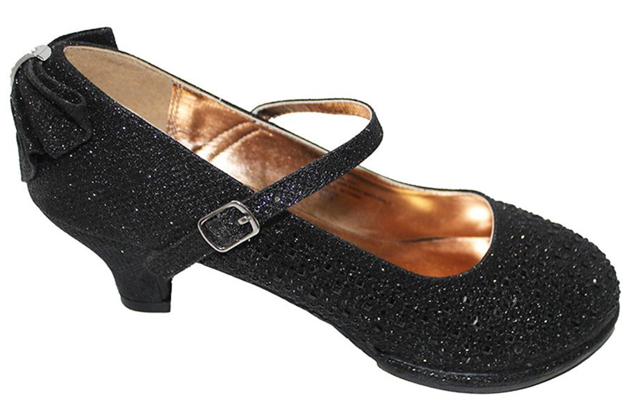 Girls black sparkly on sale shoes