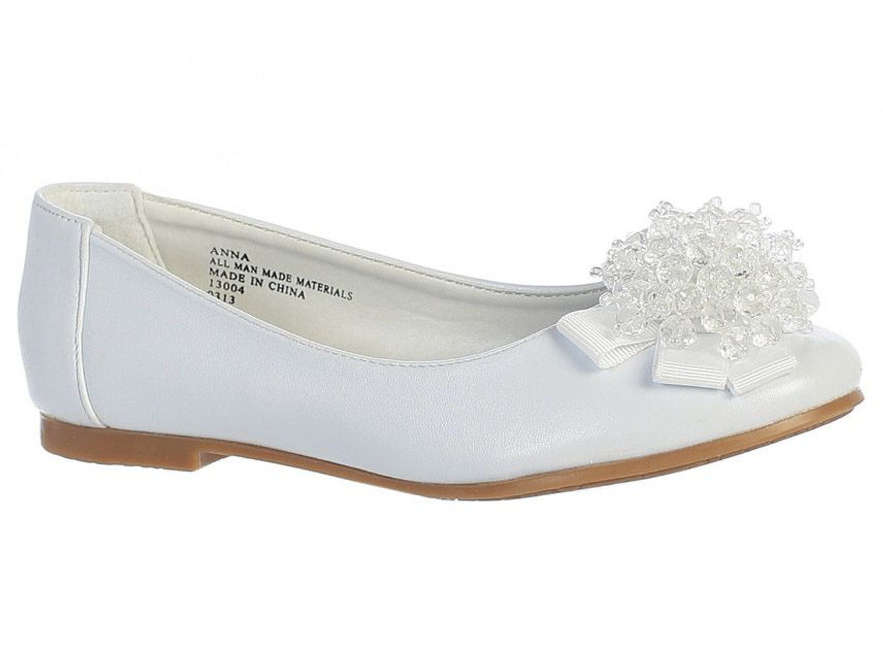 Girls white store dress flats