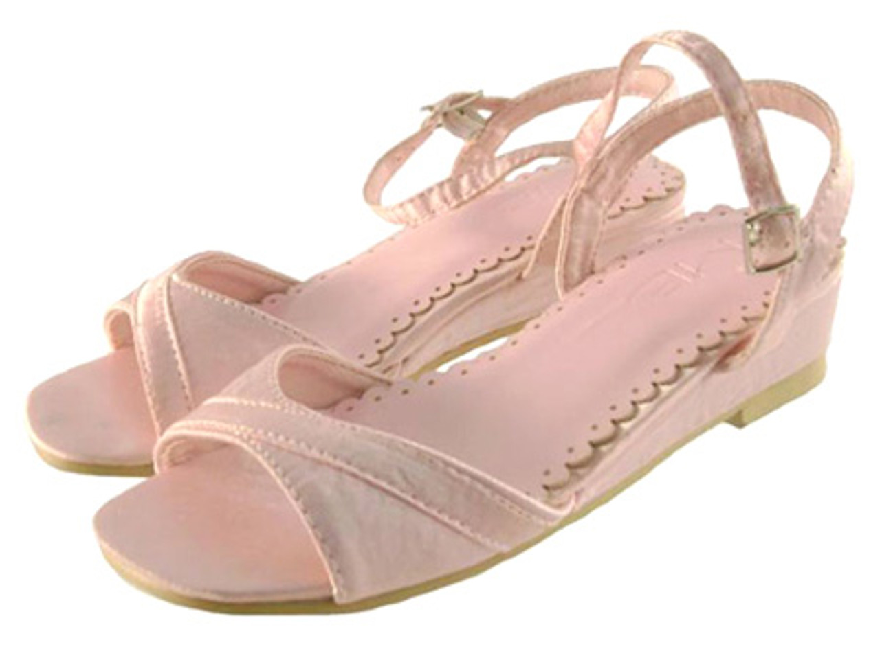 Pink low shop wedge sandals