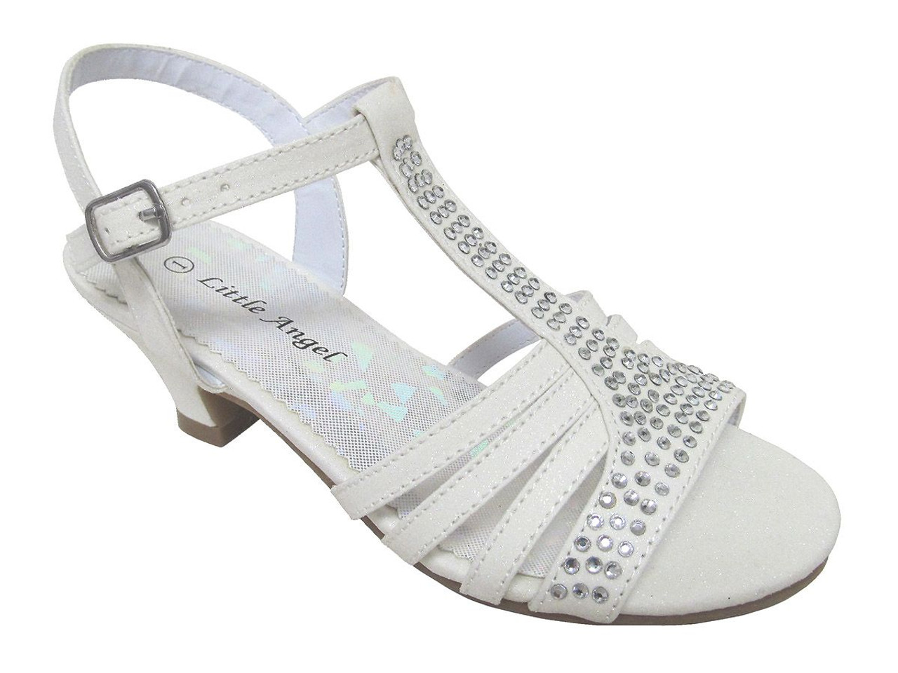 Badgley Mischka Low-heeled Shoes For Big Girls, Dress Sandals With Back Bow  - Silver, 12 : Target