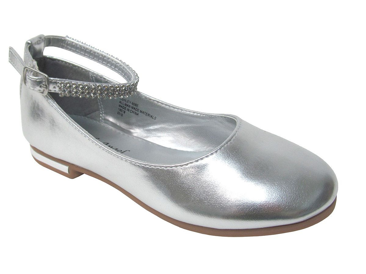 Girls silver store dress shoes