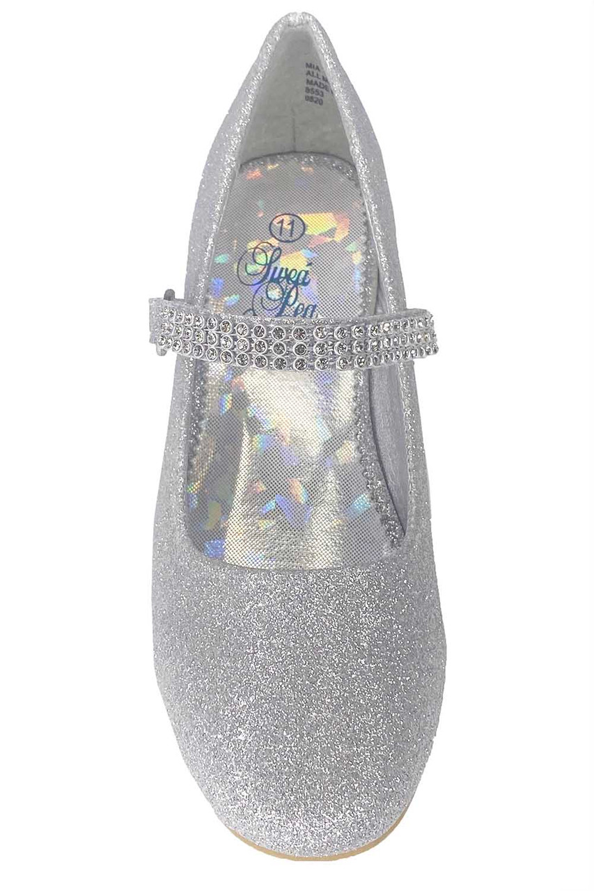 Girls silver sales glitter shoes