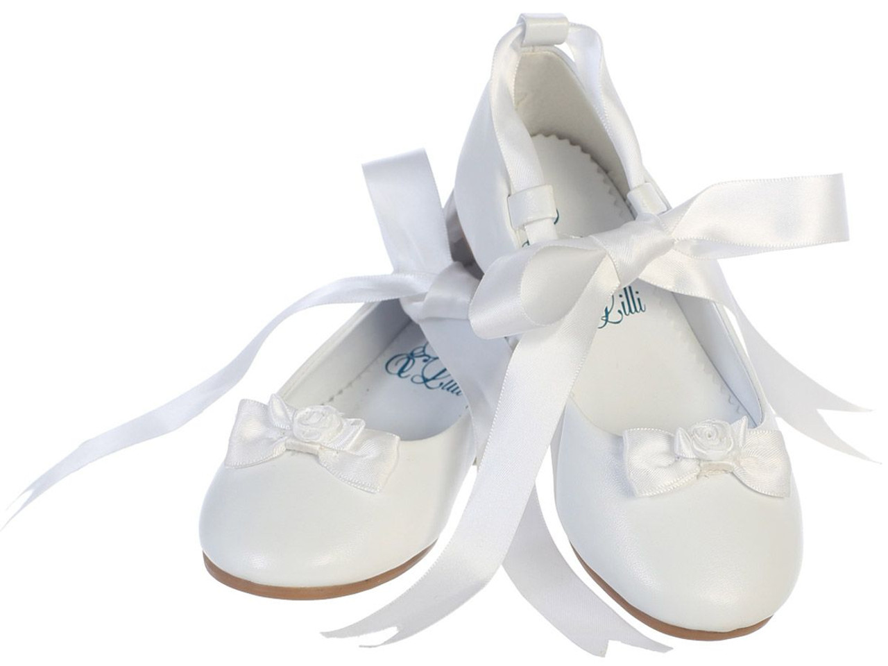 White Ballerina Shoe w/ Satin Ribbon - Pink Princess