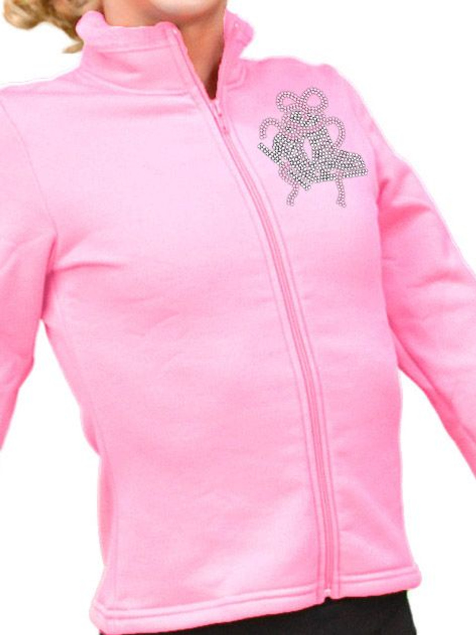 ChloeNoel Pink Polar Fleece Fitted Jacket w/ Custom Crystal Design - Pink  Princess