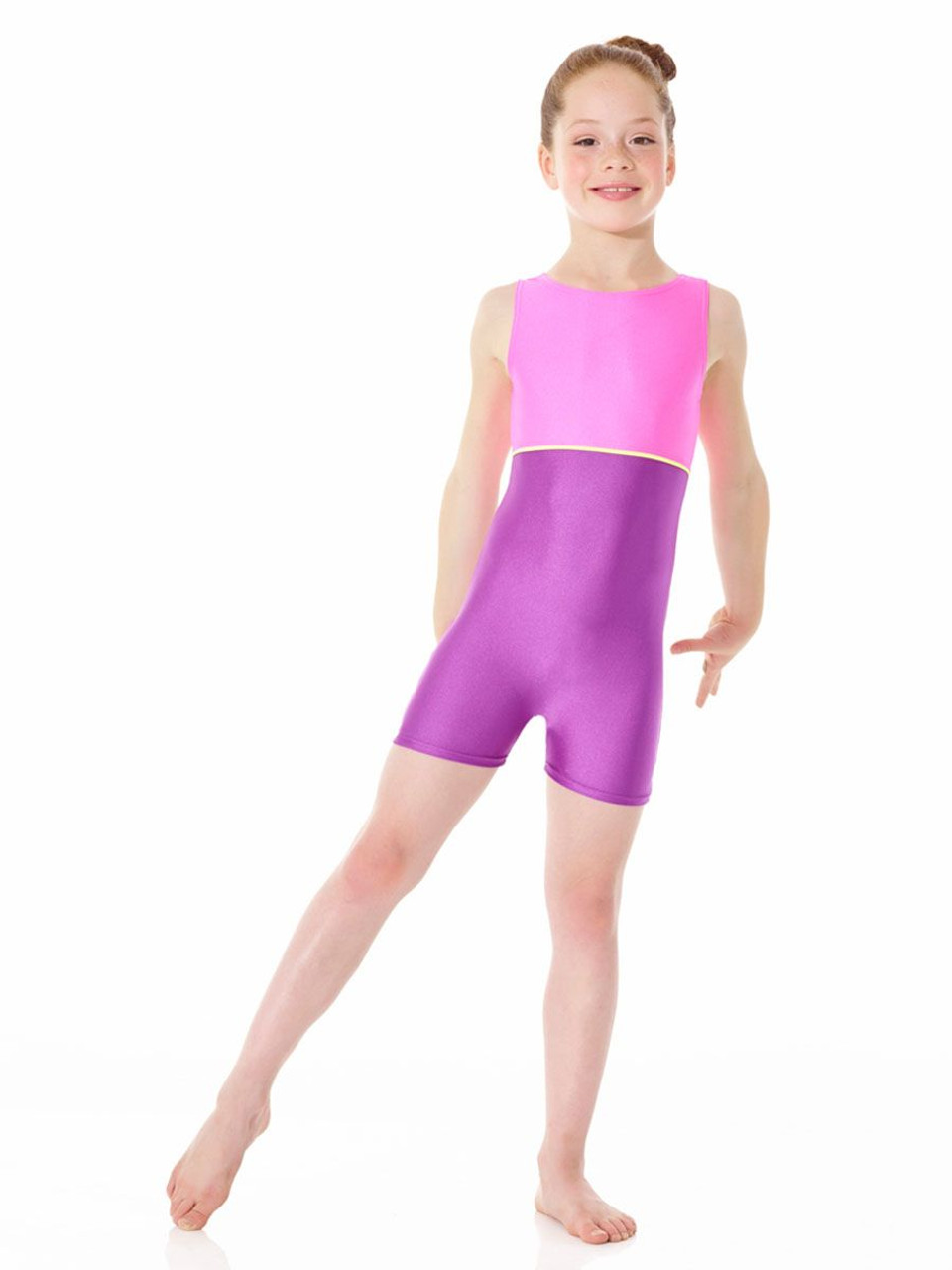 Purple Mondor Shiny Tank Unitard - Pink Princess