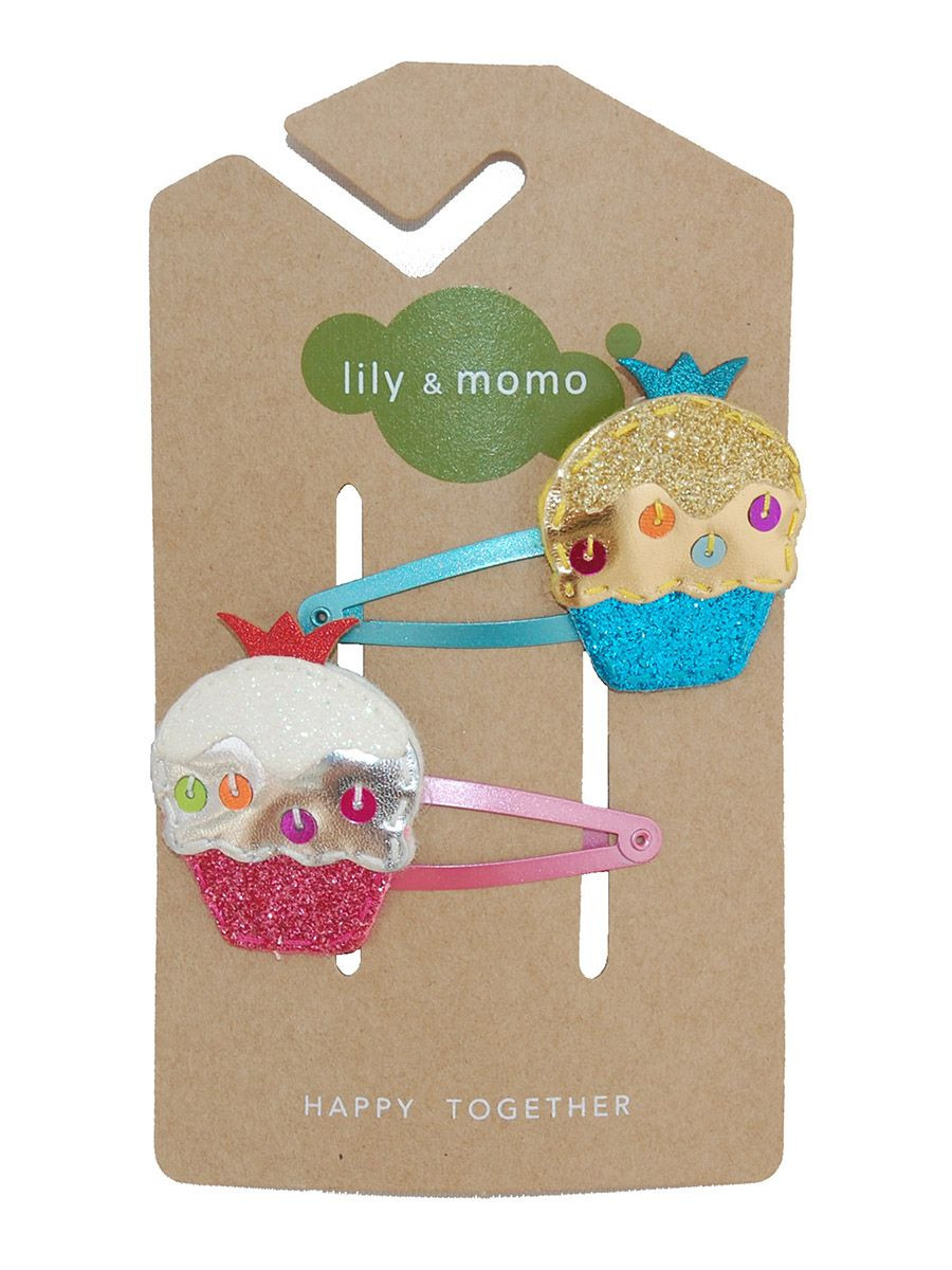 Lily & Momo Sparkle Cupcake Hair Clip - Pink Princess