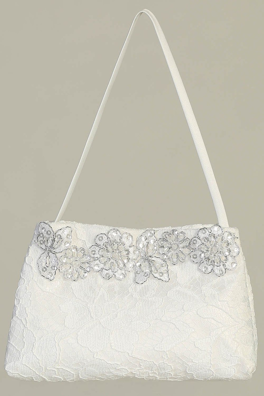 Amazon.com: KOKSII Sacred Traditions White Satin First Communion Drawstring  Purse with Embroidered Flowers and Bow, 7 Inch : Clothing, Shoes & Jewelry