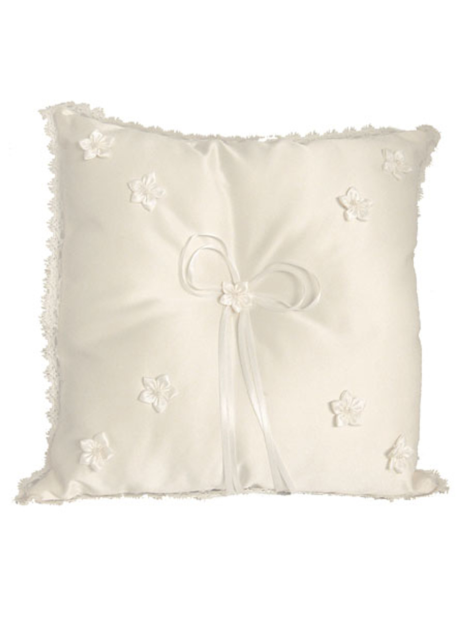 White Rhinestone Ring Bearer Pillow - Pink Princess