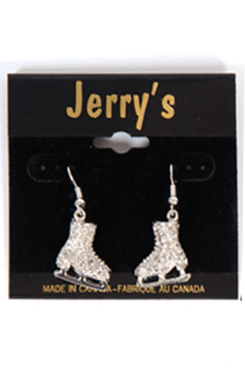 Jerry's 1281 Silver Crystal Skate Earrings - Pink Princess