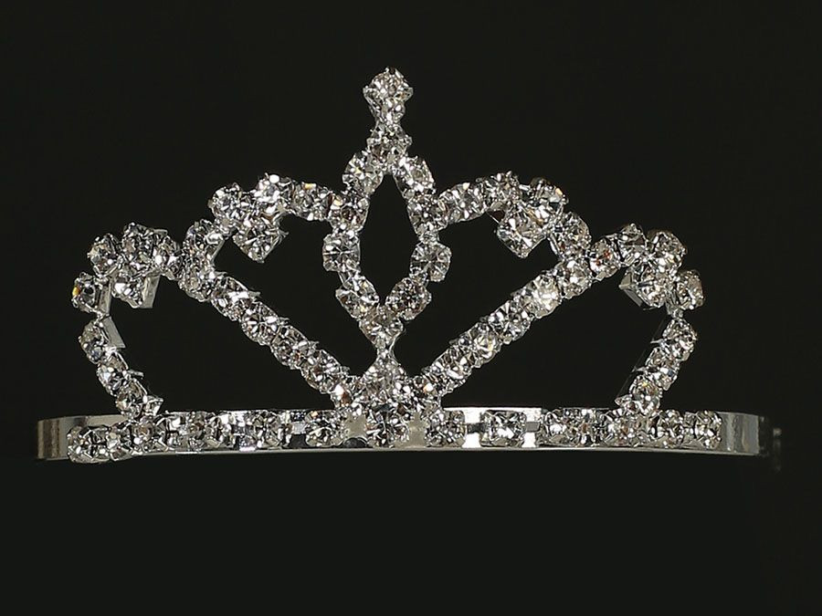 Rhinestone Tiara Comb - Pink Princess