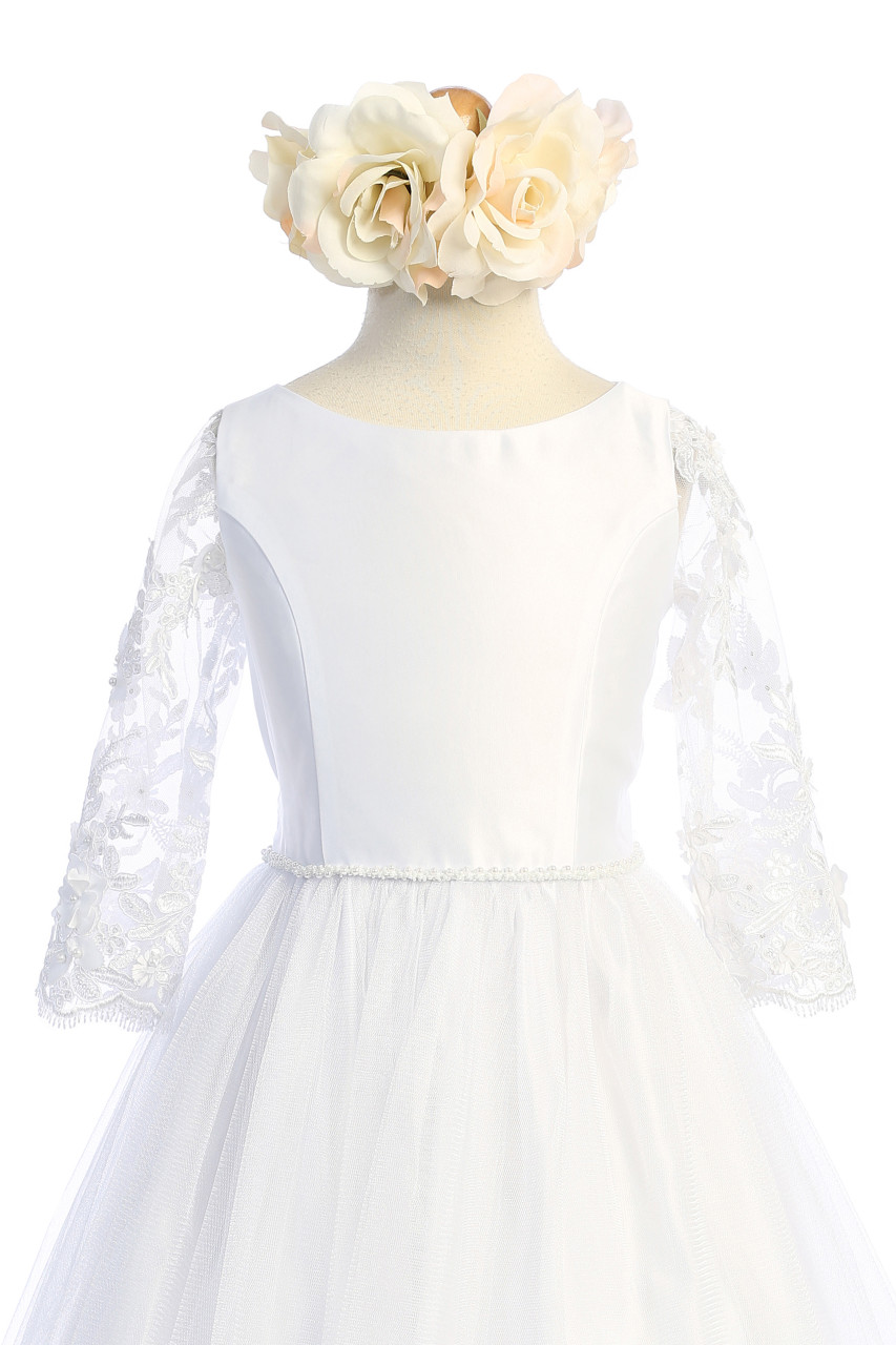 Sweet Kids SK917 Flower Patch & Pearl Lace Sleeve w/ Satin