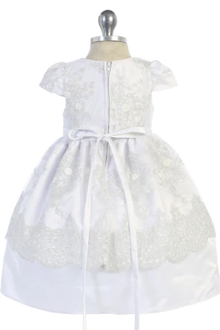 Angels Garment DR-5302 Satin Dress With Embroidered Bodice & Sequin ...