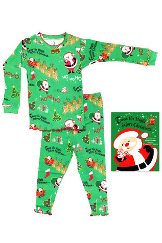 Books To Bed Green 'Twas The Night Before Christmas Pajama Set Books To Bed Green 'Twas The Night Before Christmas Pajama Set
