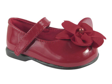Baby Deer Red (Crawling Stage / First Step) Shoe w/ Chiffon Flower Baby Deer Red (Crawling Stage / First Step) Shoe w/ Chiffon Flower
